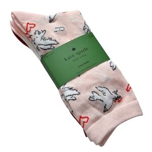 Kate Spade 3 pack crew socks in Blush